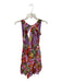 House of Harlow Size XS Purple & Green Linen Sleeveless Tropical Back Tie Dress Purple & Green / XS