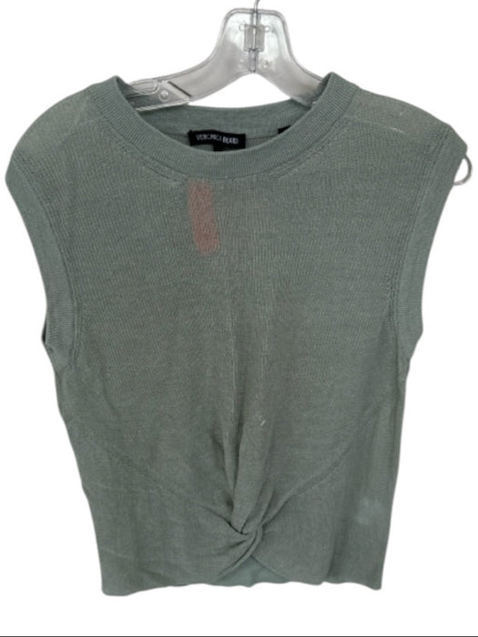 Veronica Beard Size S Sage green Linen Blend Sleeveless Knit Twist Top Sage green / S