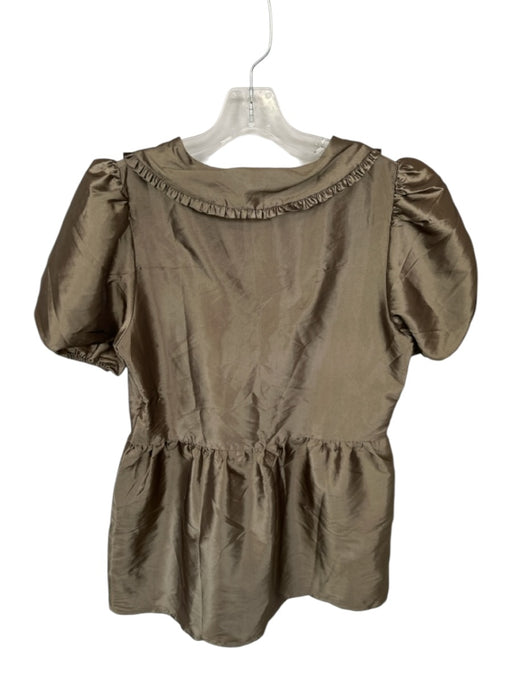 Porridge Size S Taupe Nylon Short Balloon Sleeve Bib Dress Taupe / S