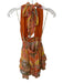 Agua Bendita Size L Orange & Yellow Viscose Halter Neck Kaleidoscope Dress Orange & Yellow / L