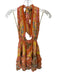 Agua Bendita Size L Orange & Yellow Viscose Halter Neck Kaleidoscope Dress Orange & Yellow / L