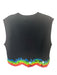 Queen of Sparkles Size XS Black & Multi Cotton Blend Sleeveless Bulldog Top Black & Multi / XS