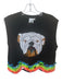 Queen of Sparkles Size XS Black & Multi Cotton Blend Sleeveless Bulldog Top Black & Multi / XS