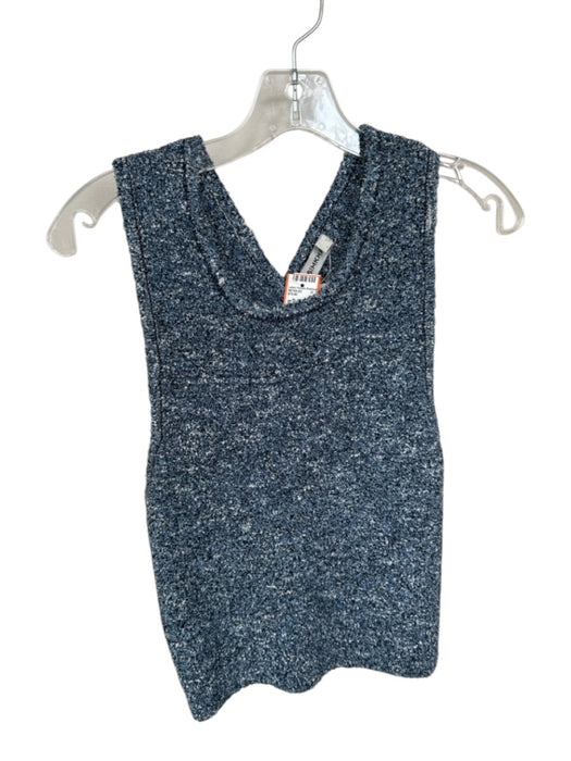 Simkhai Size M Blue & White Cotton Blend Sleeveless Marbled Top Blue & White / M