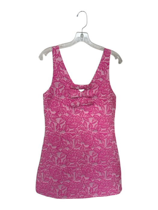 B. Right Size Small Pink Polyester Jacquard Floral Bow Detail Mini Dress Pink / Small