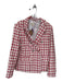 tea & cup Size S Red & White Polyester Plaid Shepherd's Check Blazer Red & White / S