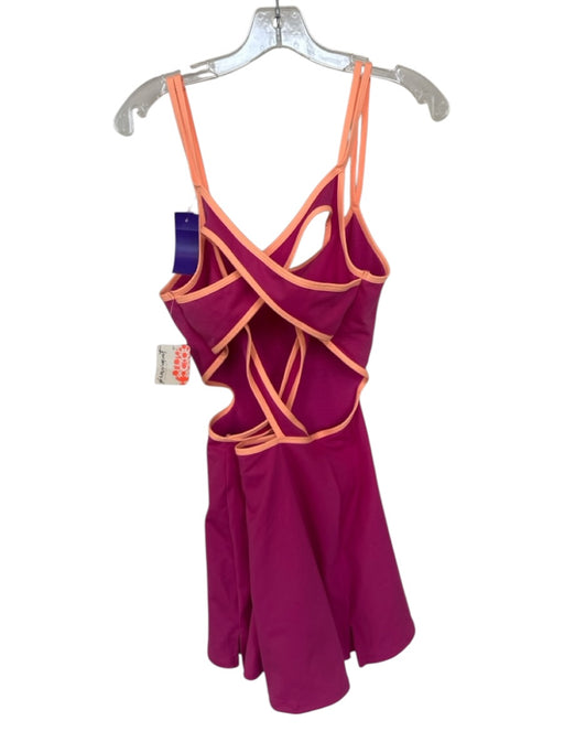FP Movement Size M Pink & Orange Polyester Shelf Bra Strappy Back Dress Pink & Orange / M