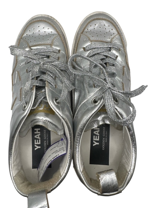 Golden Goose Shoe Size 37 Silver Metallic star Leather Sneakers Silver / 37