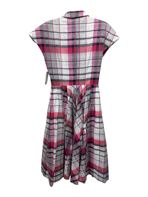 Ginza Maggy Size 7 Pink, Black & White Cotton Blend Plaid Sleeveless Dress Pink, Black & White / 7