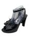 Celine Shoe Size 40B Black Leather Upper Twist Detail Ankle Buckle Sandals Black / 40B
