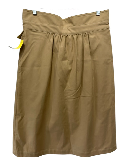 Sea New York Size 12 Khaki Cotton Blend Waistband Detail Button Close Midi Skirt Khaki / 12