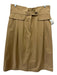 Sea New York Size 12 Khaki Cotton Blend Waistband Detail Button Close Midi Skirt Khaki / 12