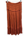 Ulla Johnson Size 8 Rust Brown Polyester Strapless Accordion Pleat Tiered Dress Rust Brown / 8