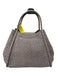 Max Mara Gray Leather Ostrich Top Handle Trapezoid Magnetic Close Bag Gray / Small