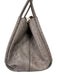 Max Mara Gray Leather Ostrich Top Handle Trapezoid Magnetic Close Bag Gray / Small