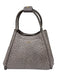 Max Mara Gray Leather Ostrich Top Handle Trapezoid Magnetic Close Bag Gray / Small