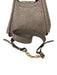 Max Mara Gray Leather Ostrich Top Handle Trapezoid Magnetic Close Bag Gray / Small