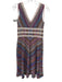 Kay Unger Size 4 Pink, Orange & blue Polyester Sleeveless Double V Swirl Dress Pink, Orange & blue / 4