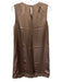 Elie Tahari Size 8 Light Brown Silk Sleeveless Fabric Block High Rise Dress Light Brown / 8
