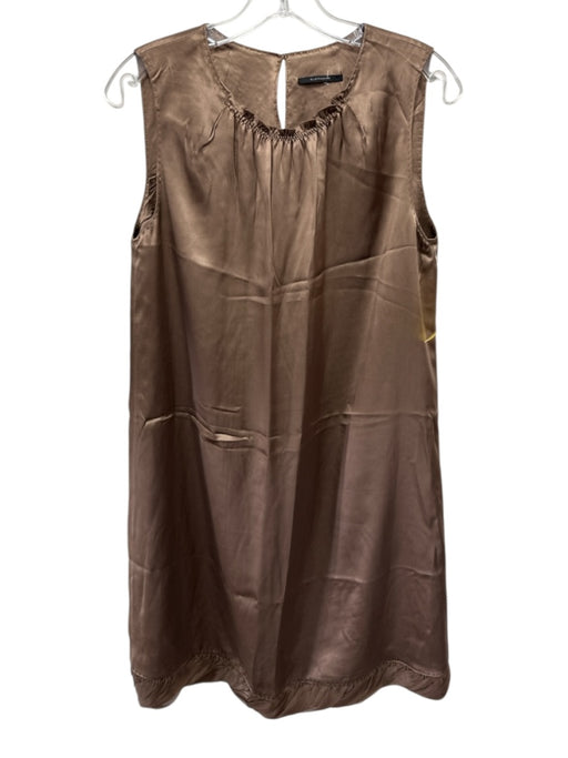 Elie Tahari Size 8 Light Brown Silk Sleeveless Fabric Block High Rise Dress Light Brown / 8