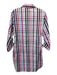 Anne Fontaine Size 40 / s Pink, Navy & Multi Cotton Blend Long Sleeve Dress Pink, Navy & Multi / 40 / s