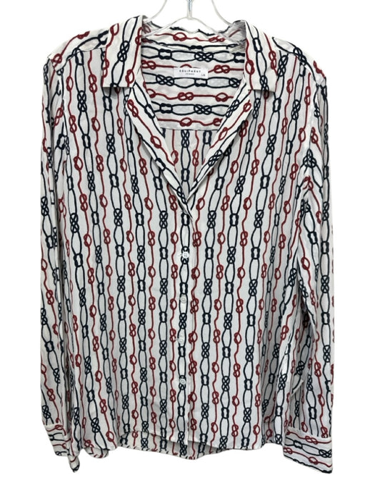 Equipment Size L White, Red & Black Silk Long Sleeve Ropes Top White, Red & Black / L
