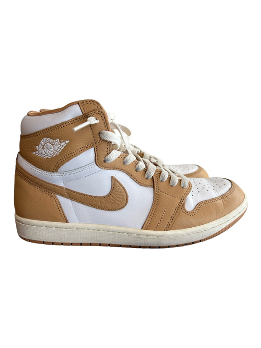 Nike Shoe Size 10 Beige Leather Lace Up Two Tone High Top Air Jordan Shoes Beige / 10