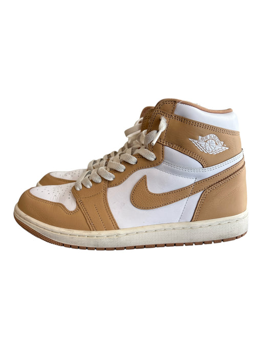 Nike Shoe Size 10 Beige Leather Lace Up Two Tone High Top Air Jordan Shoes Beige / 10
