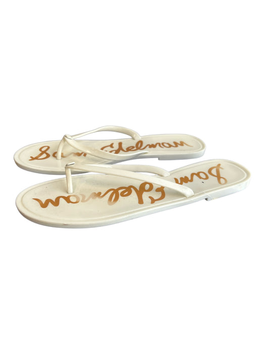 Sam Edelman Shoe Size 11 White Manmade Material Jelly Logo Flat Thong Sandals White / 11