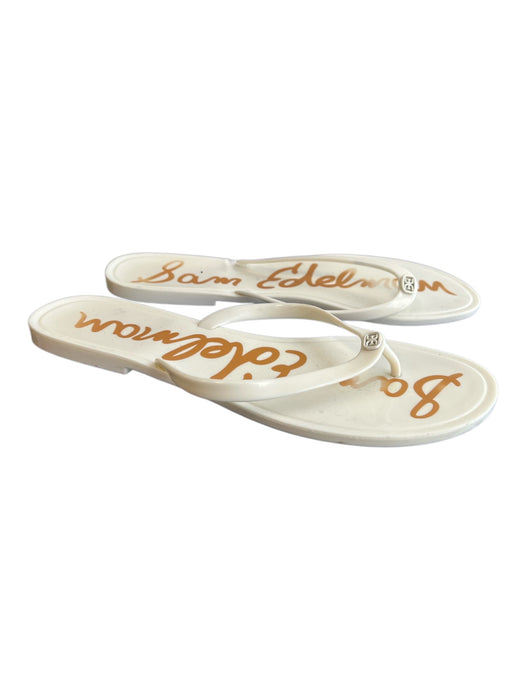Sam Edelman Shoe Size 11 White Manmade Material Jelly Logo Flat Thong Sandals White / 11