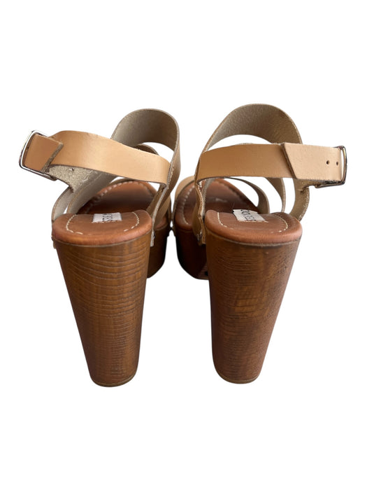 Steve Madden Shoe Size 6 Brown Leather & Manmade Strappy Ankle Strap Shoes Brown / 6