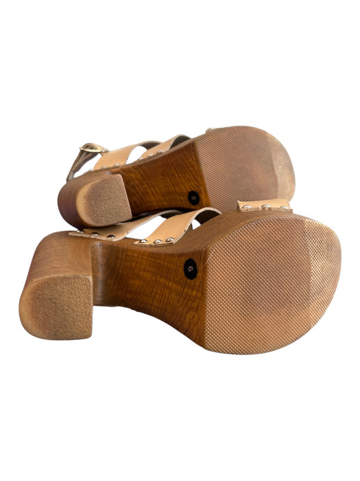 Steve Madden Shoe Size 6 Brown Leather & Manmade Strappy Ankle Strap Shoes Brown / 6
