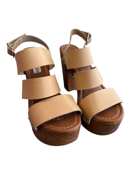 Steve Madden Shoe Size 6 Brown Leather & Manmade Strappy Ankle Strap Shoes Brown / 6