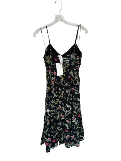 Zara Size S Black & Green Cotton Spaghetti Strap Botanical eyelet Maxi Dress Black & Green / S
