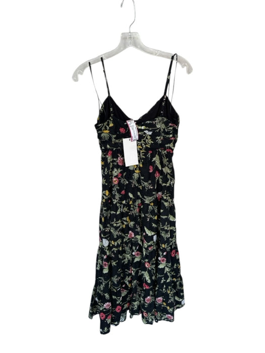 Zara Size S Black & Green Cotton Spaghetti Strap Botanical eyelet Maxi Dress Black & Green / S