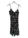 Zara Size S Black & Green Cotton Spaghetti Strap Botanical eyelet Maxi Dress Black & Green / S
