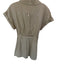 Zara Size S Oatmeal Linen Blend Short Sleeve Button Down Belted Romper Oatmeal / S