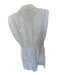 Zara Size XS White Cotton Blend Cap Sleeve Smocked Waist Button Down Dress White / XS
