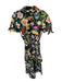 Zara Size XS Black & Multi Cotton Short Sleeve Botanical Button Down Maxi Dress Black & Multi / XS