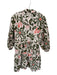 Maeve Size XS Blush & Green Cotton Long Balloon Sleeve Flowers Collar Dress Blush & Green / XS