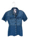 Zara Size L Med Dark Wash Cotton Short Sleeve Button Down Denim Dress Med Dark Wash / L