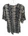 Zara Size M Black & Tan Viscose 3/4 Sleeve Snake Print Back Zip Dress Black & Tan / M