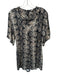 Zara Size M Black & Tan Viscose 3/4 Sleeve Snake Print Back Zip Dress Black & Tan / M