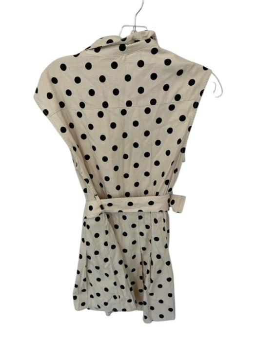 Olivaceous Size S Tan & black Cotton Short Sleeve Polka Dot Button Down Dress Tan & black / S