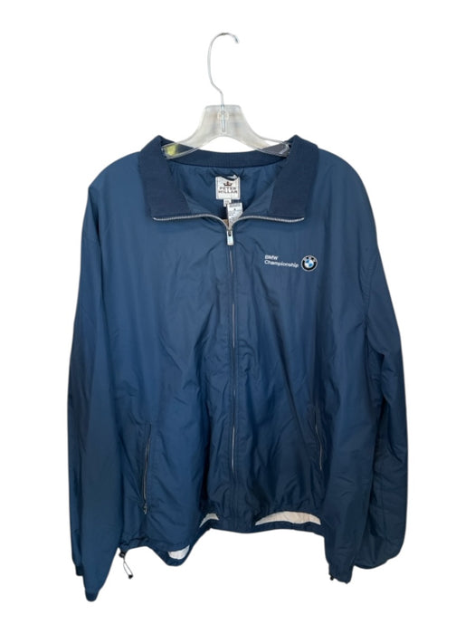 Peter Millar Size XXL Navy Nylon BMW Full Zip Bomber Men's Jacket Navy / XXL
