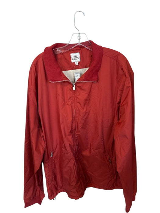 Peter Millar Size XXL Burnt Orange Nylon Solid Full Zip Bomber Men's Jacket Burnt Orange / XXL