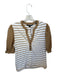 Veronica Beard Size S white & tan Cotton 3/4 Balloon Sleeve Striped Buttons Top white & tan / S