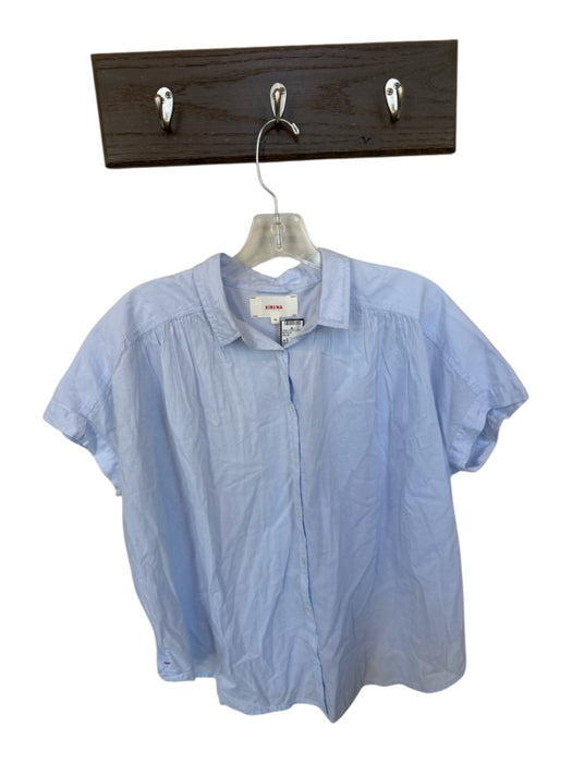 XiRENA Size XS Baby Blue Cotton Cap Sleeve Button Down Collar Top Baby Blue / XS