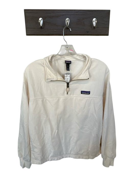 Patagonia Ivory Cotton Long Sleeve Half Zip Athletic Pullover Ivory / M