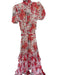 Elliatt Size XS Pink Orange & White Polyester Puff Sleeves Ruffle Collar Dress Pink Orange & White / XS